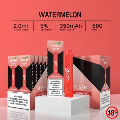 5% นิโคติน 600 Puffs Vape TPD การรับรองลักษณะนวนิยาย