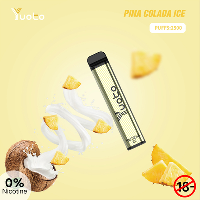SS304 Yuoto XXL 2500 Puffs แบตเตอรี่ทิ้ง Vape 1650mAh สำหรับ Relax Puff Bar