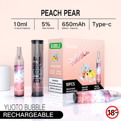 Yuoto bubble 4000puffs 650 mah 10ml แบบชาร์จไฟได้ yuoto แบบใช้แล้วทิ้ง vape mesh coils non disjunction led shinning