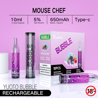 Yuoto bubble 4000puffs 650 mah 10ml แบบชาร์จไฟได้ yuoto แบบใช้แล้วทิ้ง vape mesh coils non disjunction led shinning