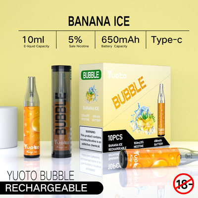 Yuoto bubble 4000puffs 650 mah 10ml แบบชาร์จไฟได้ yuoto แบบใช้แล้วทิ้ง vape mesh coils non disjunction led shinning