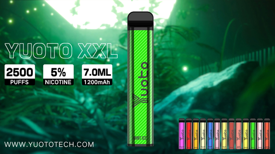 Yuoto xxl 2500puffs 1200mah 7ml eliquid รูปทรงสี่เหลี่ยม yuoto vape แบบใช้แล้วทิ้ง yuotovape โรงงานเดิม vape pod ในประเทศจีน