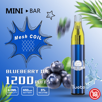 สแตนเลส 1200 พัฟ Vape Yuoto มินิบาร์ รสมะม่วงน้ำแข็ง