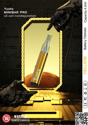 Yuoto มินิบาร์ Custom Disposable Vapes 4ml รีฟิล e liquid