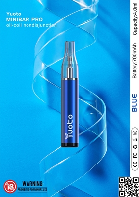 Yuoto มินิบาร์ Custom Disposable Vapes 4ml รีฟิล e liquid