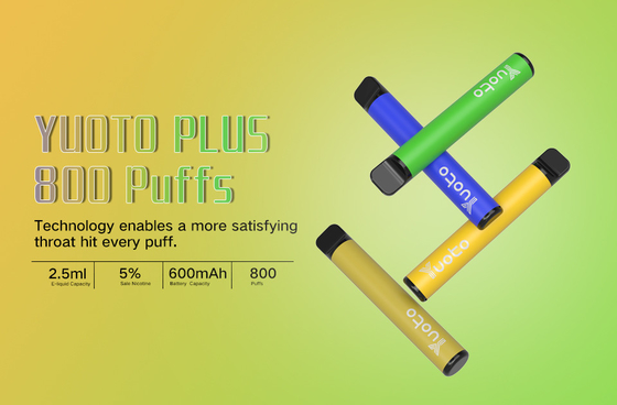 Yuoto 800 Puffs Vape พร้อม 11 รสชาติ Origal Area 2.5 ML ความจุน้ำผลไม้