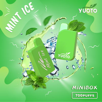 Yuoto Mini Box 700 พัฟ 15 รสชาติ 2.3 ML ความจุน้ำผลไม้ที่คุณคู่ควร Mint Ice Maskking ยี่ห้อ Mongo Ice