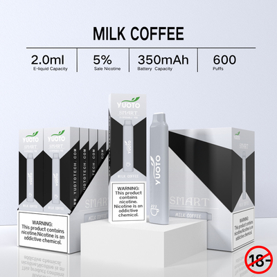 Yuoto Smart 600 Puffs vape จากเซินเจิ้นประเทศจีน Vape Manufatrare Yuoto โลโก้บนระบบ Pod ของผลิตภัณฑ์