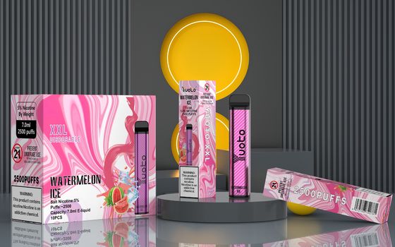 การไหลของอากาศที่ปรับได้ XXL 2500 Puffs Vape Device 7ML ในตัว Pod 1200mah
