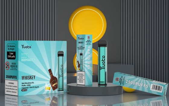 แบตเตอรี่ 1200mah XXL 2500 Puffs Vape ความจุอุปกรณ์ 7ml E Liquid