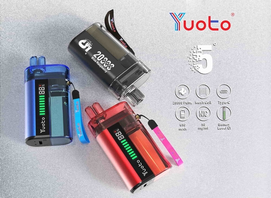 ปรับระดับการไหลของอากาศ YUOTO Vape ใช้ครั้งเดียว ด้วยความจุแบตเตอรี่ 850mAh และพลังงาน 10-12W
