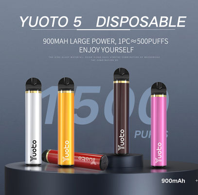 นิโคติน 5% vape ทิ้งปากกาขายส่ง E บุหรี่ YUOTO 1500 พัฟ 6ml ขายร้อนในตะวันออกกลาง 2% 5% ใหม่
