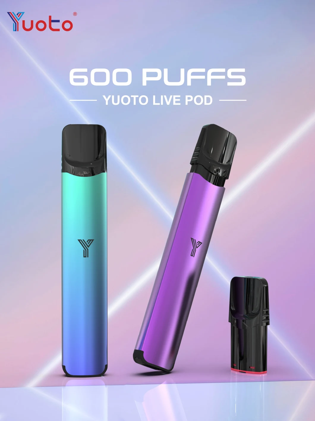 Tpd Vape Pod in UK Europe France Yuoto Live 600 Puffs Cartridge Mod Device Replaceable 5 Color From China Factory